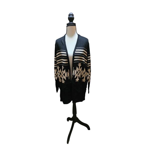 Super Line Aztec print cardigan size l navy blue - Picture 1 of 4